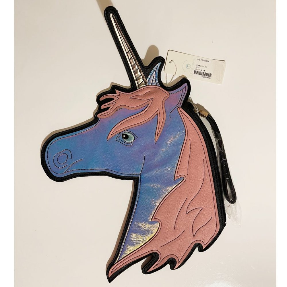 Girl Womens Unicorn Party Zipper Handbag Purse Clutch Large Wristlet Bag Pouch